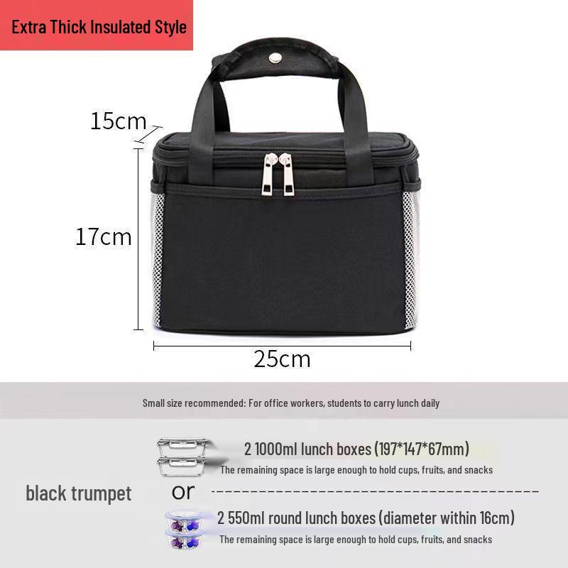 Customizable Large Capacity Handheld Insulated Lunch Bag with Thickened Aluminum Foil