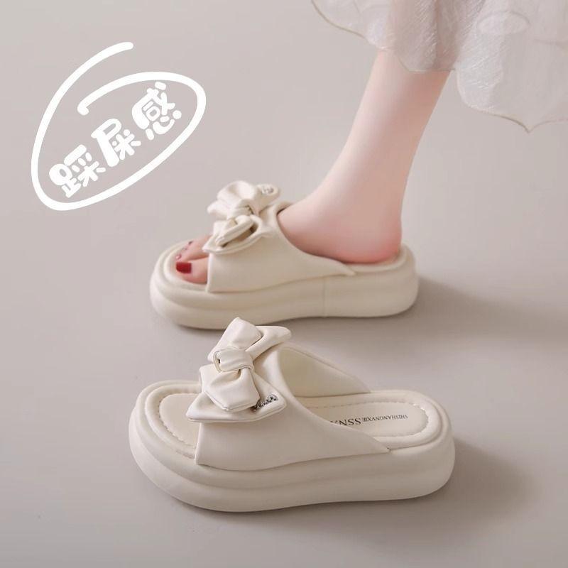 Bow High-heeled Slippers Women's Summer Wear New Fashion Heightening Platform Sandals Women's Shoes