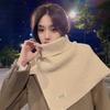 Monochrome knitted versatile slit shawl personalized neck cover spring and autumn outdoor windproof comfortable breathable neck protection warm scarf