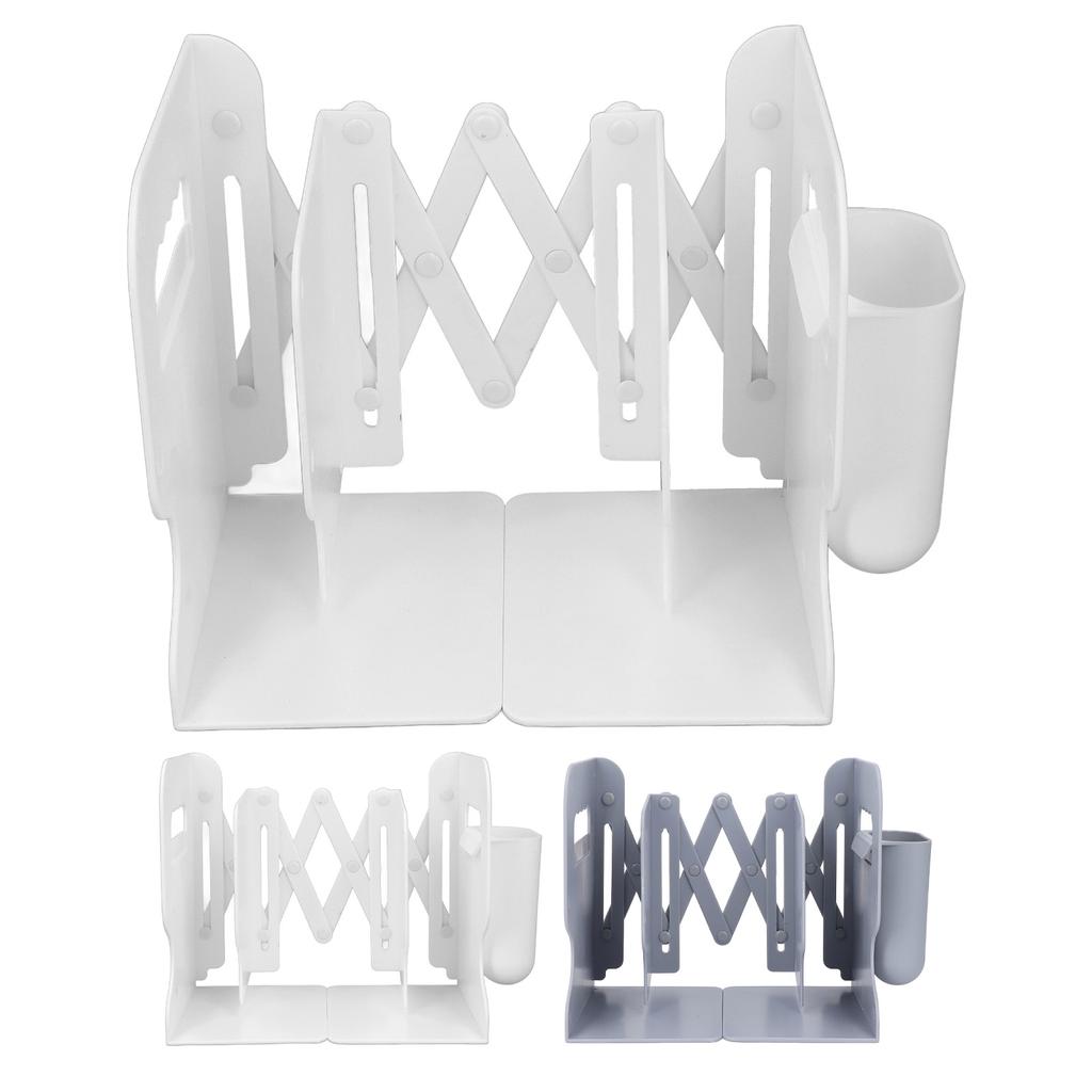 Extendable Bookend Non Skid PP Heavy Duty Decorative Adjustable Book Shelf Holder for Desk with Deta