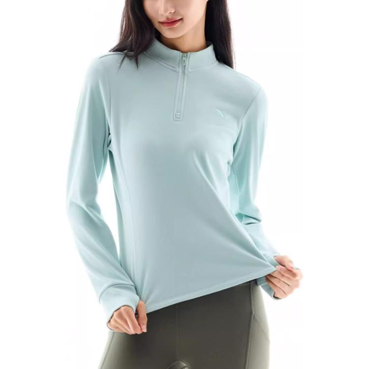 

Anta Удобный повседневный однотонный облегающий свитер-свитер, женские топы, цвет морской пены-зеленый 962447402-3 S