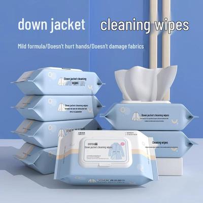 Portable No-Wash Stain-Removing Wipes for Cleaning Down Jackets - Powerful, Specialized, Dry and Wet Wipes