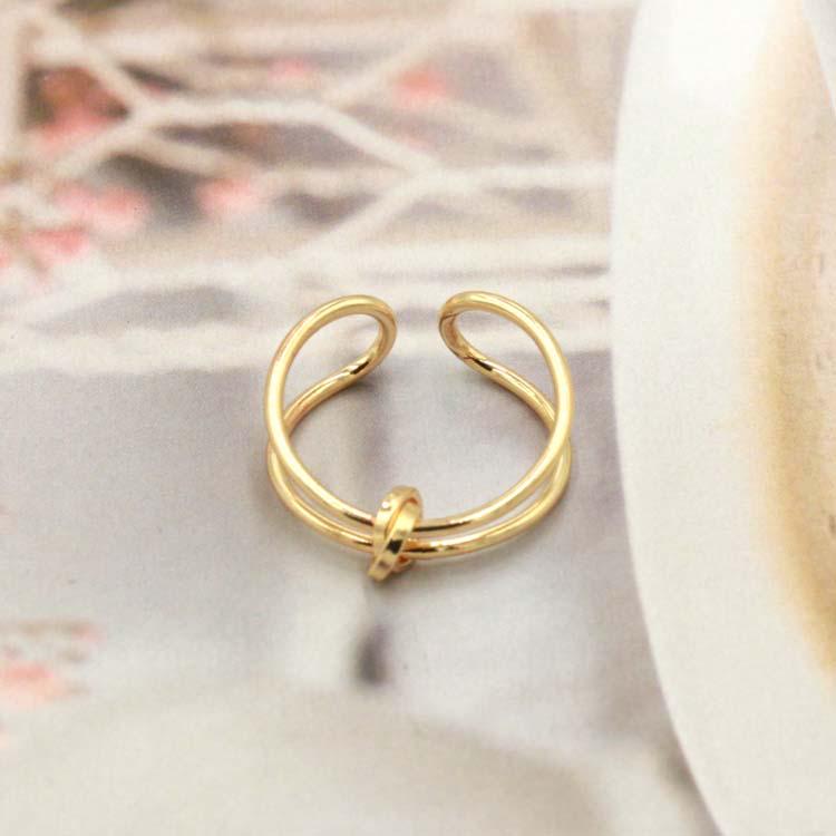 

Модное женское кольцо на указательный палец с гальваническим покрытием – в японском и корейском стиле золотой