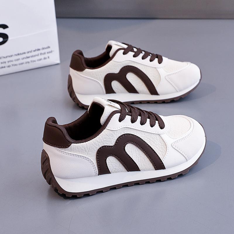 German Training Shoes Women's Leather Face Color blocked Academic Style Cute Leisure Versatile Sports Board Shoes
