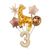 7Pcs/set Jungle Party Theme Foil Balloons Kids Birthday Party Decoration Zebra Giraffe Cute Animals Ball Air Globos Toys Gifts
