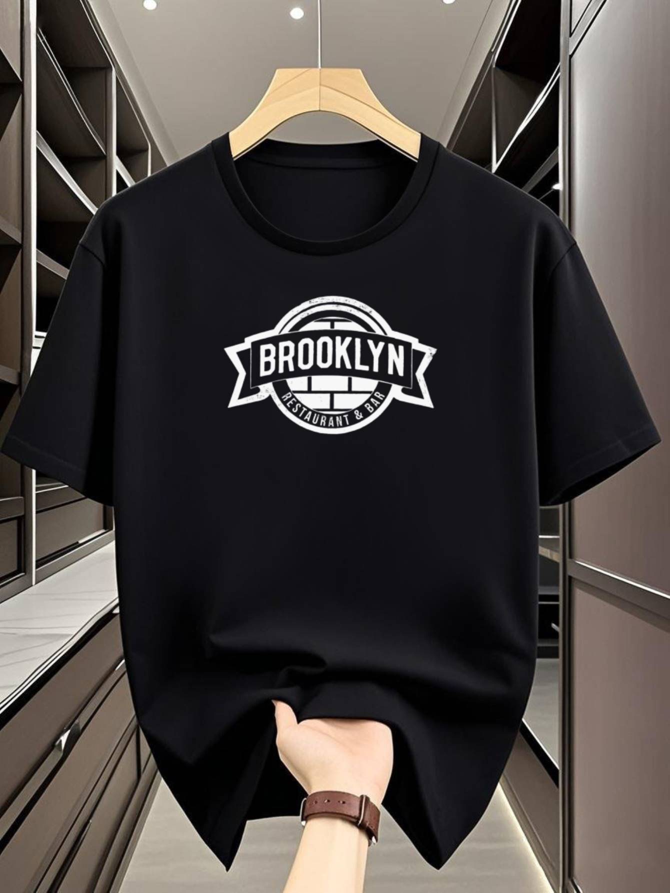 Brooklyn Graphic T-shirt - Red Casual Summer Tee with White Print XL
