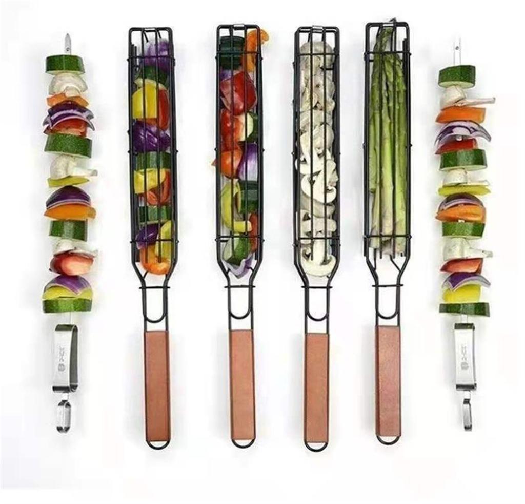 Einfache Kebab-Grillkörbe, Grillzangen, BBQ-Grillkörbe, Grill-