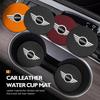 2pcs Suede Car Coaster Anti-slip Pad Water Cup Mat Bottle Holder For MINI John Cooper Works R50 R52 R53 R55 R56 F54 F55 F56 F60 Dymfu11 45x