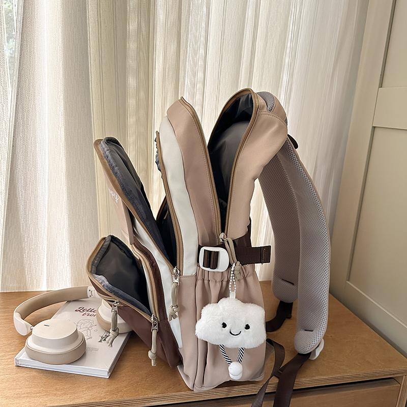 Color Block Student Schoolbag Women's Large Capacity Backpack