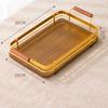 Simple Rectangular Bamboo Cutlery Food Storage Trays Decorative Home Kitchen Organizer Metal Bracket Accessories