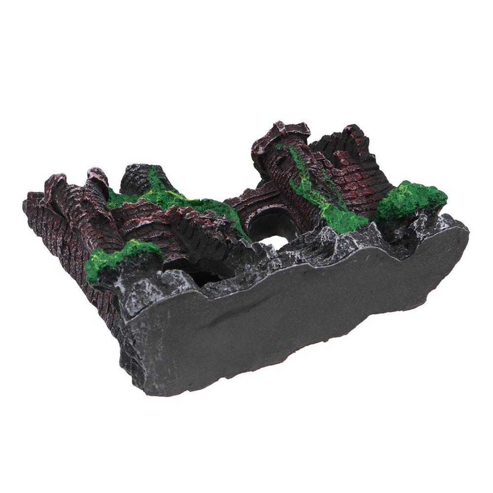 Ancient Castle Shape Fish Tank Ornaments Artificial Resin Aquarium Castle Decoration Exquisite Aquarium Cave Building Decoration