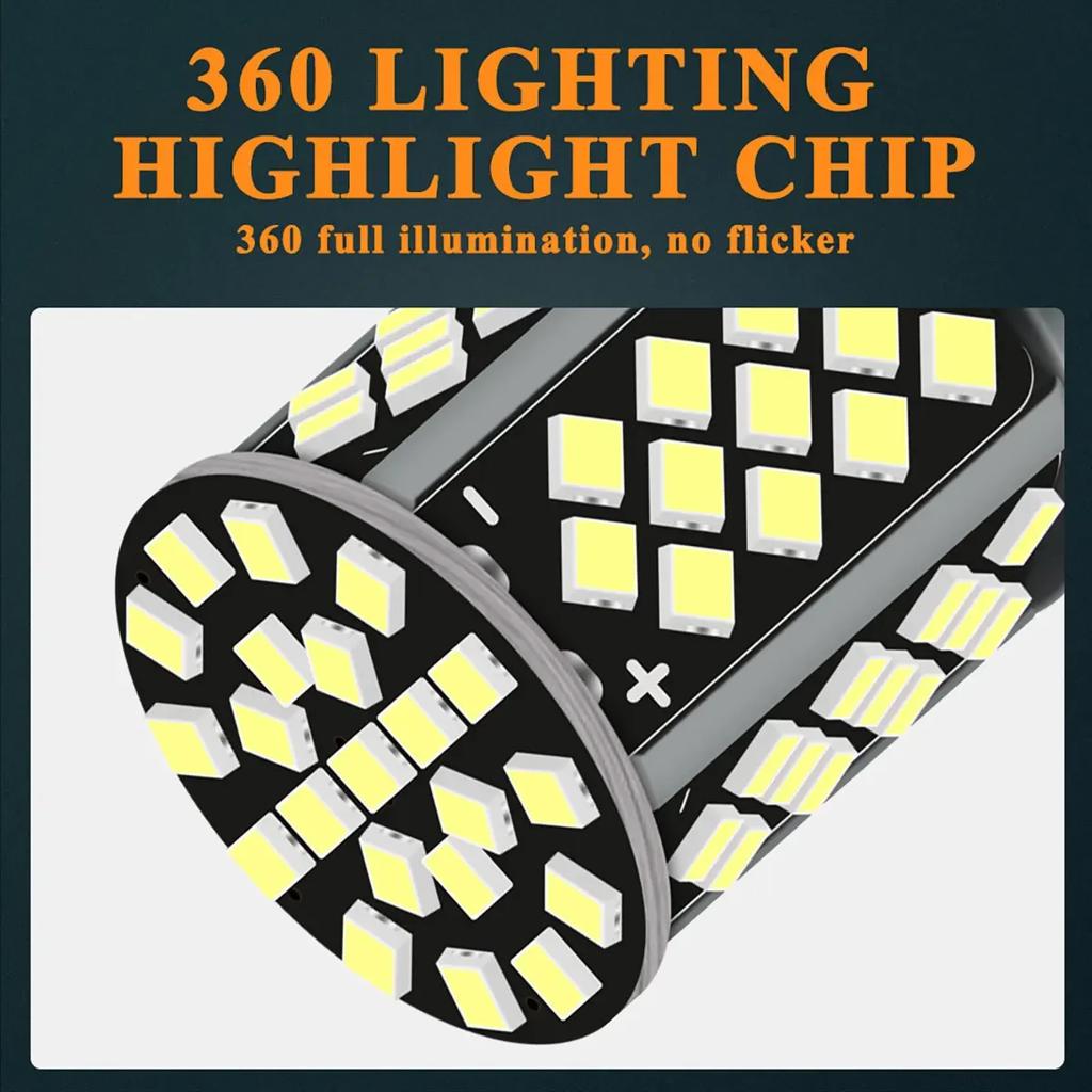 2pcs 1156 BA15S 1157  T20 7440 W21W 7443 W21/5W 2025chip 81smd  LED Car Tail Bulb Brake Reverse DRL Turn Signal Light 12V Canbus
