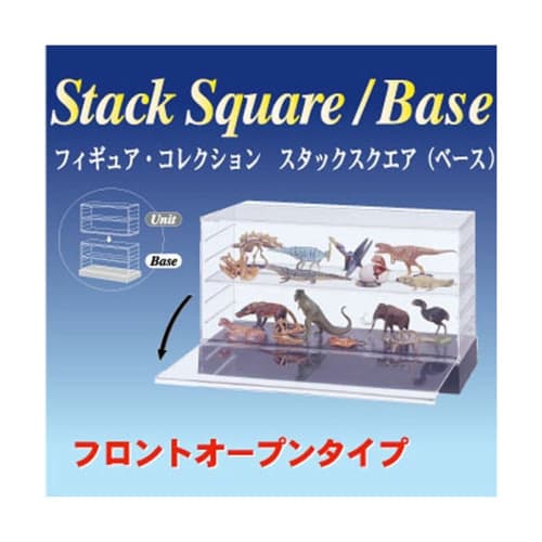 Shinkohanger Figurenvitrine, Stapelbare Quadratische Basis, Schwarz, Hergestellt in Japan, Horizontal, Puppe, Tomica, Ania, Gachapon, Sammlung, Verstellbares Tablett, Remo