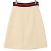 GUCCI 448613 ZHM88 Beige Wool x Silk Grosgrain Web A-line Medium Skirt skirt 38 creamUsed