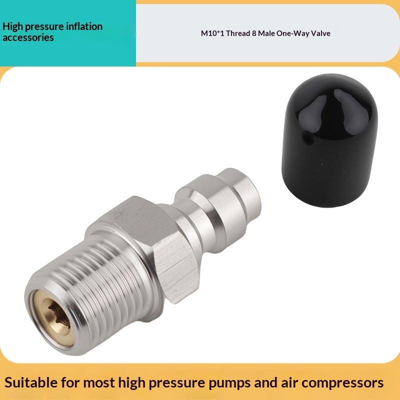 1PC Quick Connect Valve For High Pressure Applications Featuring An 8mm Male Connector And M10*1 NPT/BSPP Compatibility