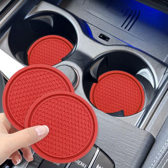 2 Stück Auto-Becherhalter PVC Anti-Rutsch Wabenmuster Auto-Innenraum-Organizer Flaschen Handys Schlüssel Bequemes Fahren Autozubehör