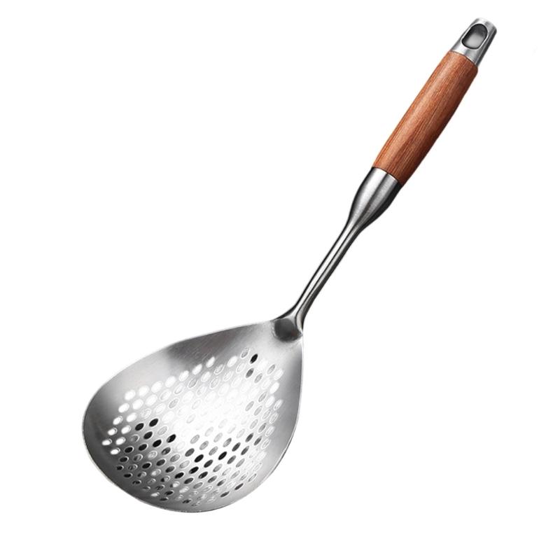 Stainless Steel Slotted Spoon for Cooking and Frying Rustproof Kitchen Skimmer Large Colander Vegetable Broth Tool S