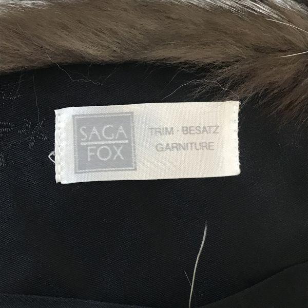 Tag Attached SAGA FOX Silver Fox Fur Tippet Scarf Brown × White 96×15(USED)