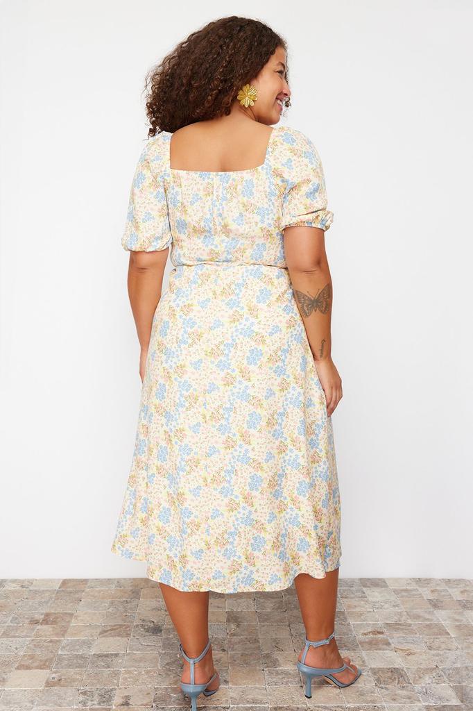 Damen-Stil, Übergröße, mehrfarbiges, gewebtes Kleid mit Blumenmuster