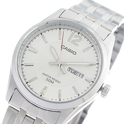 MTP-1335D-7A Quartz Men's Watch - White Silver/Silver