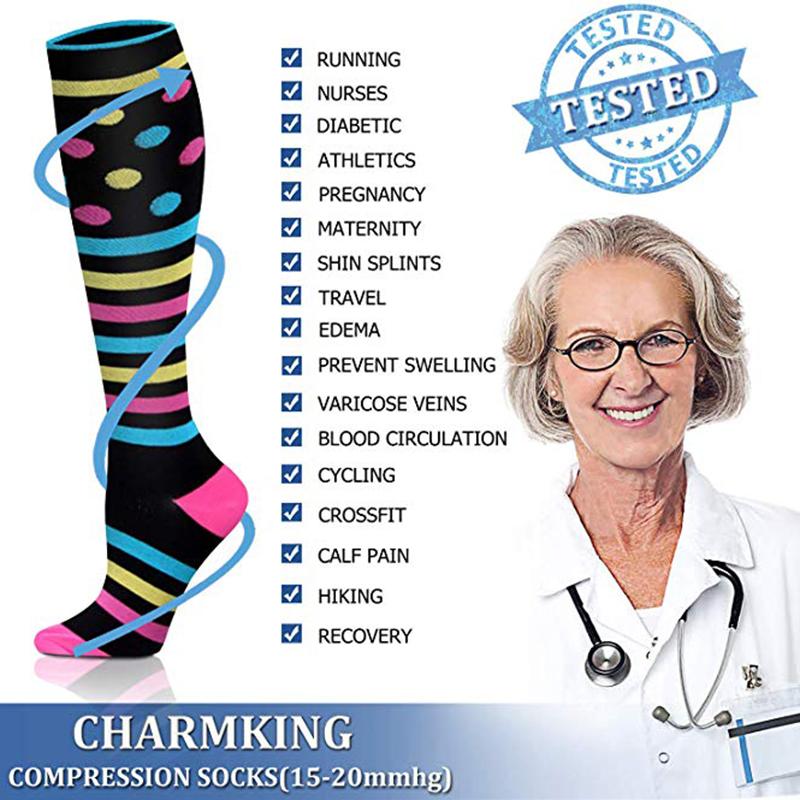 Running Compression Socks Men Women Football Cycling Socks Anti Fatigue 20-30mmHg Medical Sports Socks Basketball Tennis Nurse