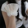 Woman Camping Shopping Fake Sleeves Ruffled Wrist Cuffs Sweater Wrist Decors