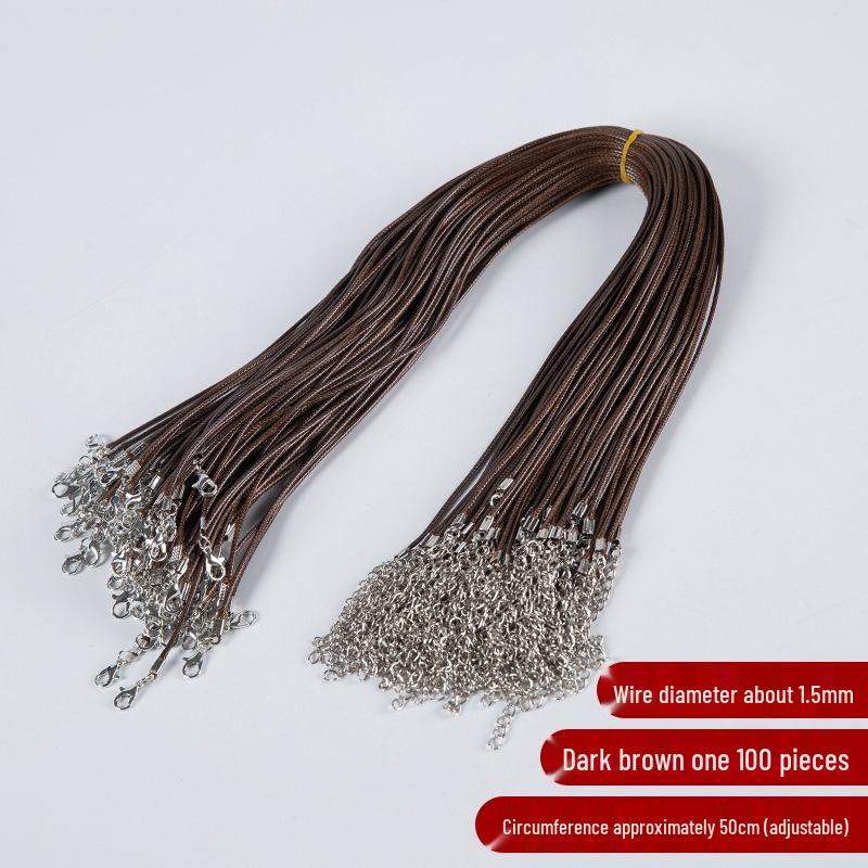 Black Leather Necklace Cord with Lobster Clasp for DIY Jewelry