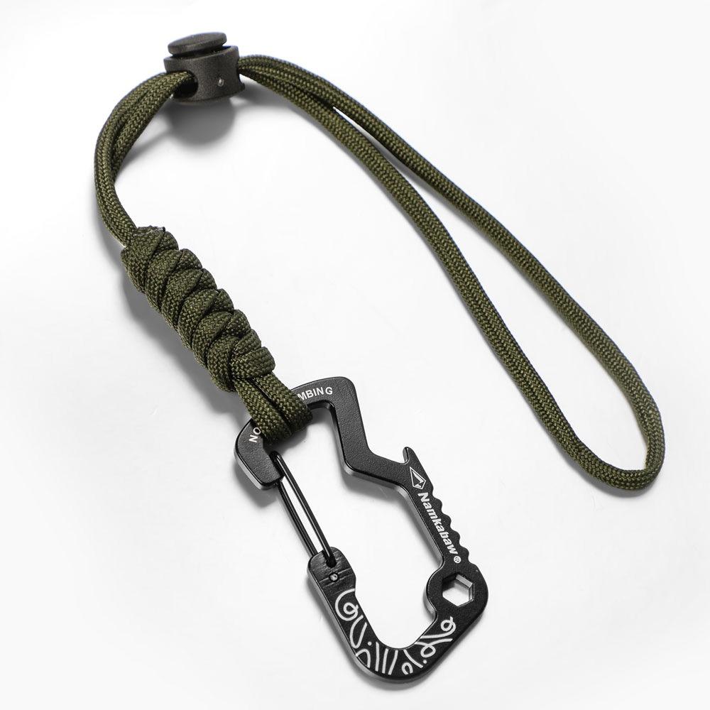 2Colors Outdoor Hook Carabiner with Paracord Keychain Emergency Gear  for Camping Hiking