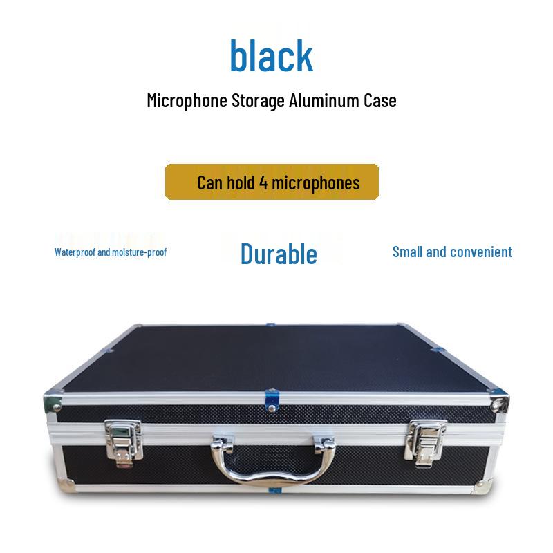 KTV Stage Portable Aluminum Carrying Case for Wireless Handheld Microphones - Shockproof & Drop-proof Protection