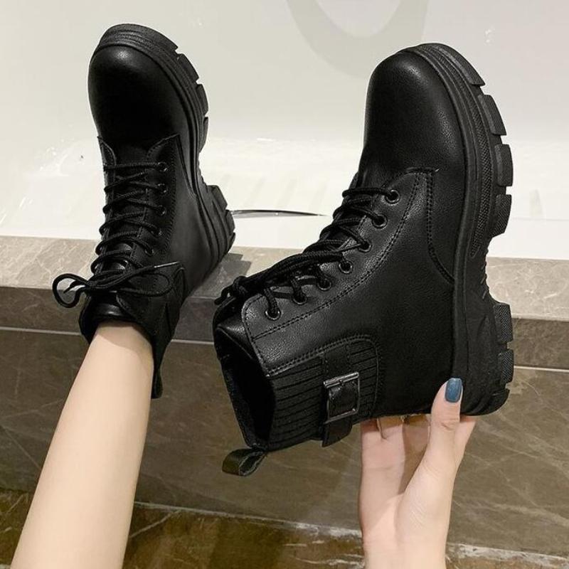 Nauji rudeniniai žieminiai „Chelsea“ batai, moteriški platforma Ruda Juoda Beige Balta Batai Moteriški Kailiniai Trumpi Punk Gothic Batai