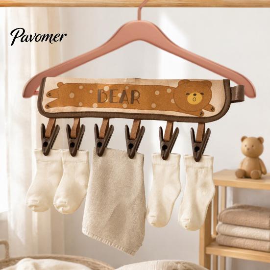 Portable Travel Drying Tool Fabric Hanger with Clips, Foldable Laundry Rack, Wear Resistant Compact Hanging Organizer for Dormitory And Camping