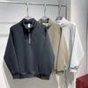 Autumn Heavy Men's 2026 New Sweater Embroidered Semi-zipper Loose Stand-up Collar Versatile Bottoming Top