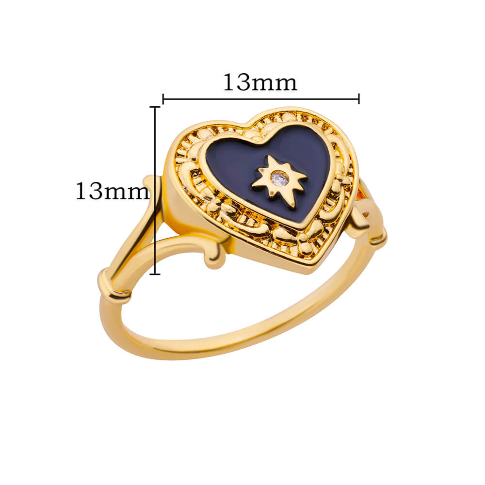 Heart Shape Zircon Rings For Women Stainless Steel Gold Color Aesthetic Couple Ring Trend Wedding Jewelry Gift For Friend