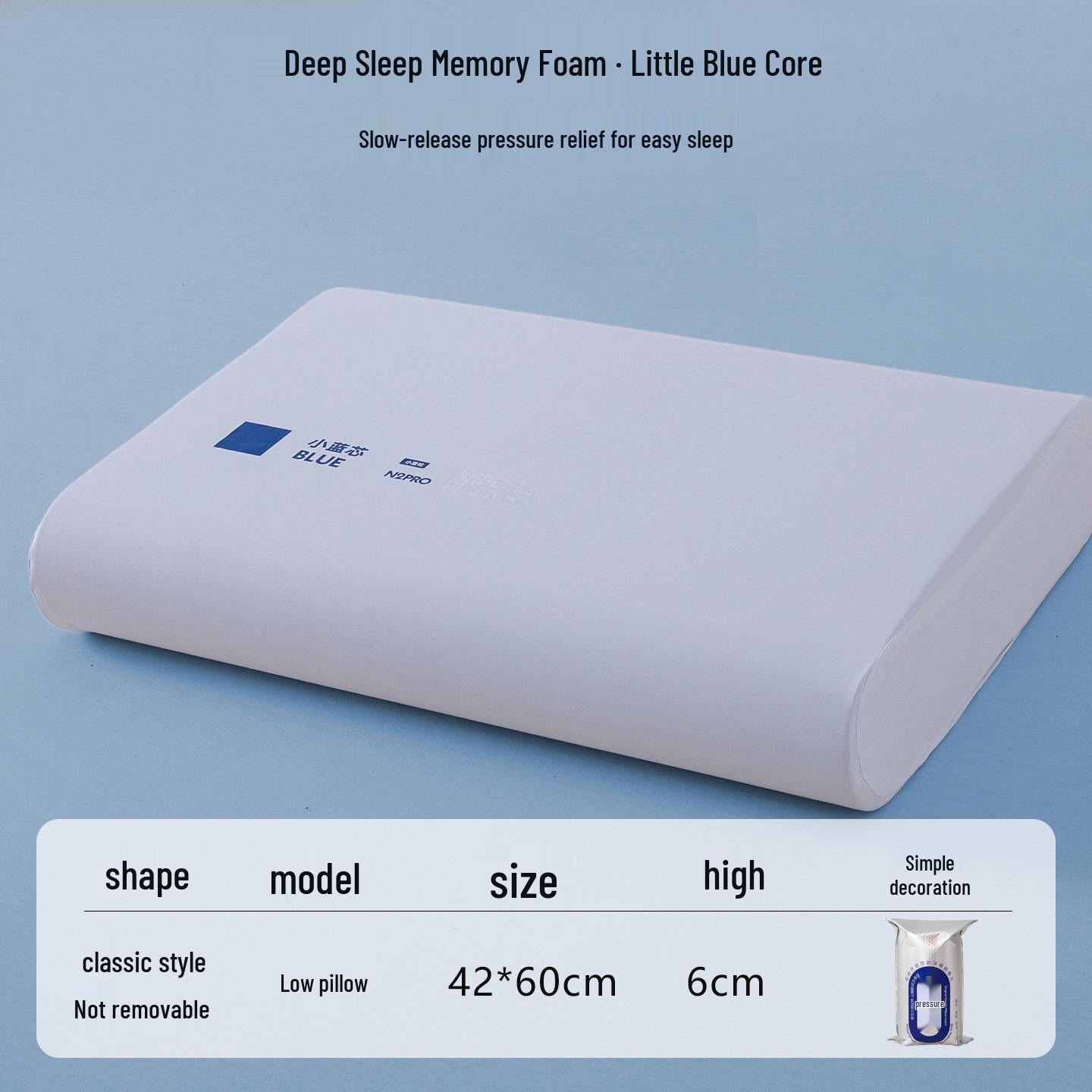 Little Blue Deep Sleep Memory Foam Neck Pillow - Zero Pressure Comfort
