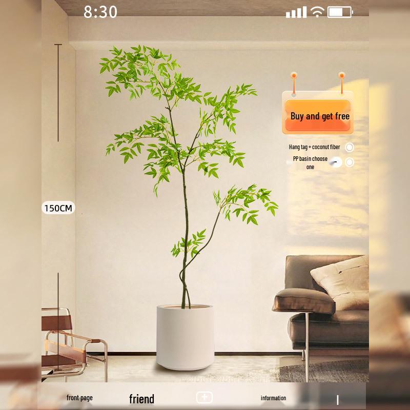 Nandina Luxury Artificial Tree - Indoor Floor Decoration & Bionic Green Plant Potted Ornament