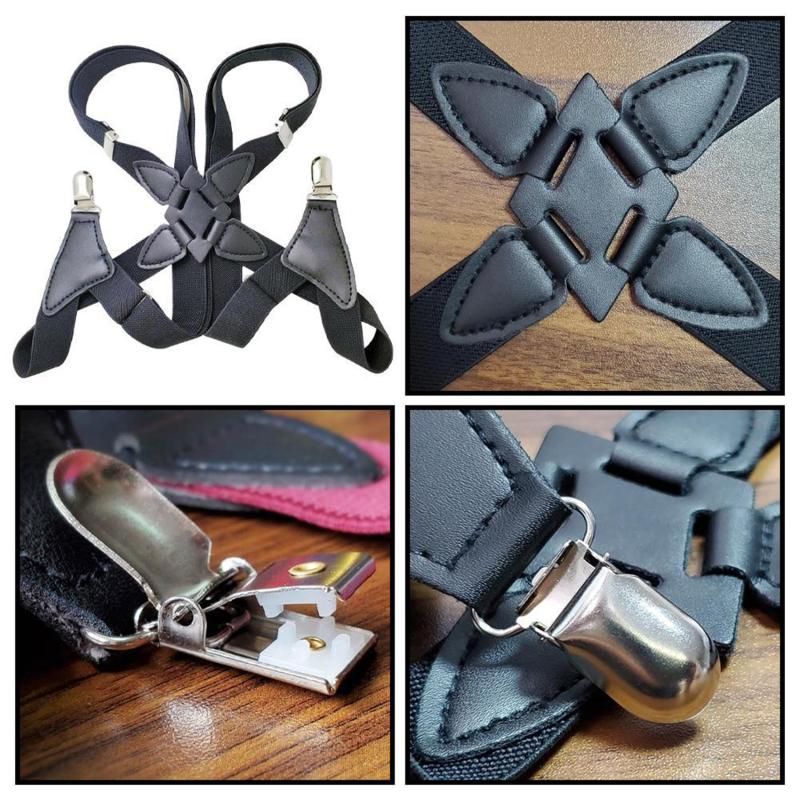 Herren Hosenträger Verstellbare Hosenträger X-Form Elastisches Band Seitenclip Überkreuzt Erwachsener Hosenträger Hosen Bekleidungszubehör