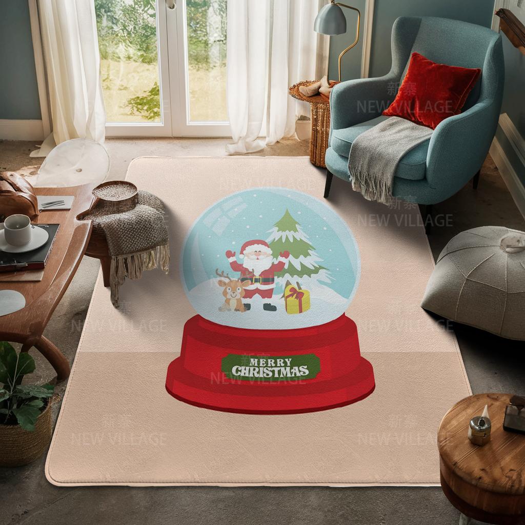 House Entrance Carpet Home Door Mat Living Room Bath Foot Bathroom Non-slip Water Absorption Rugs Bath Merry Christmas Winter