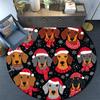 Dachshund Round Area Rug,Carpet Rug for Living Room Bedroom Sofa Playroom Decor,Non-slip Floor Mat