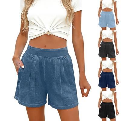 Shorts Décontractés Confortables Stretch Taille Haute Colorés à Poches Mode Été pour Femmes