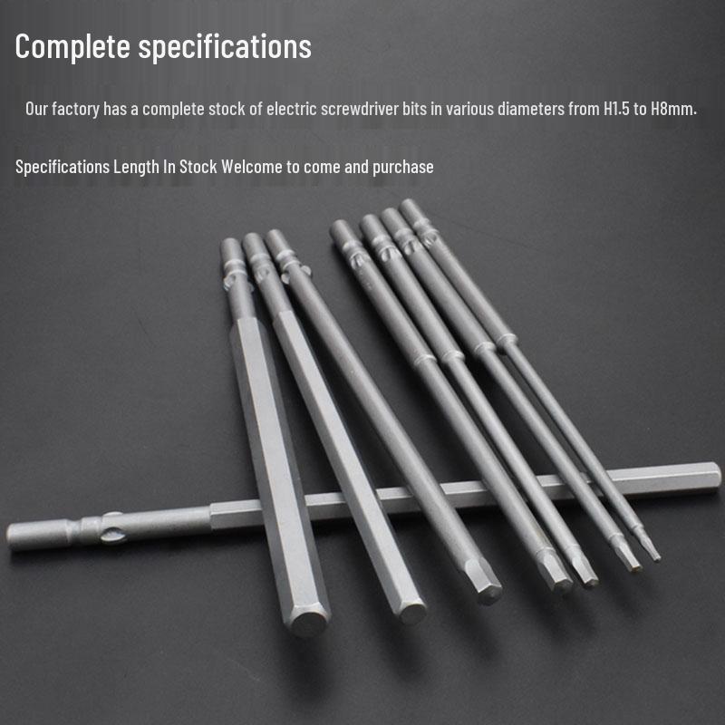 Extended Hexagonal S2 Steel Electric Screwdriver Bit with 5mm/6mm Shank