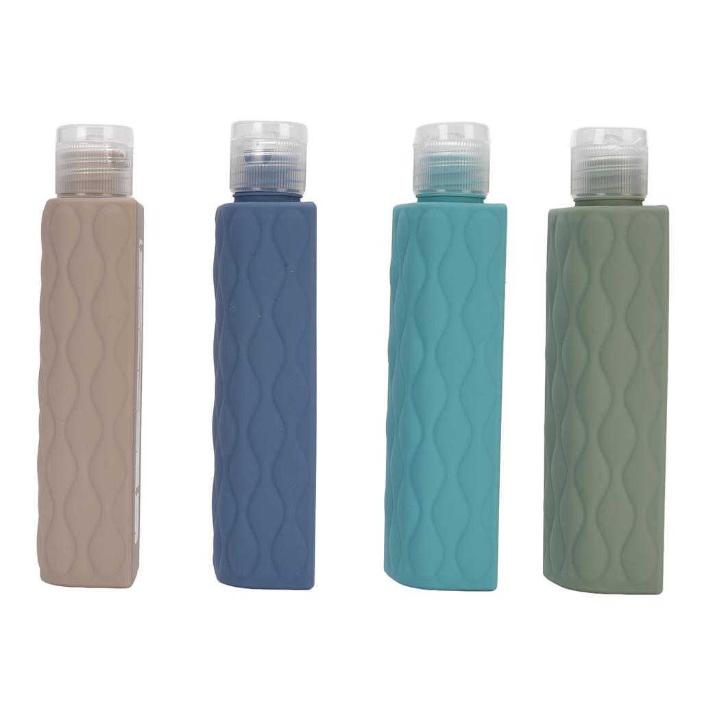 4 in 1 Portable Travel Bottles Set Lk Proof Wide Mouth Cute Silicone Travel Container for Outdoor Use