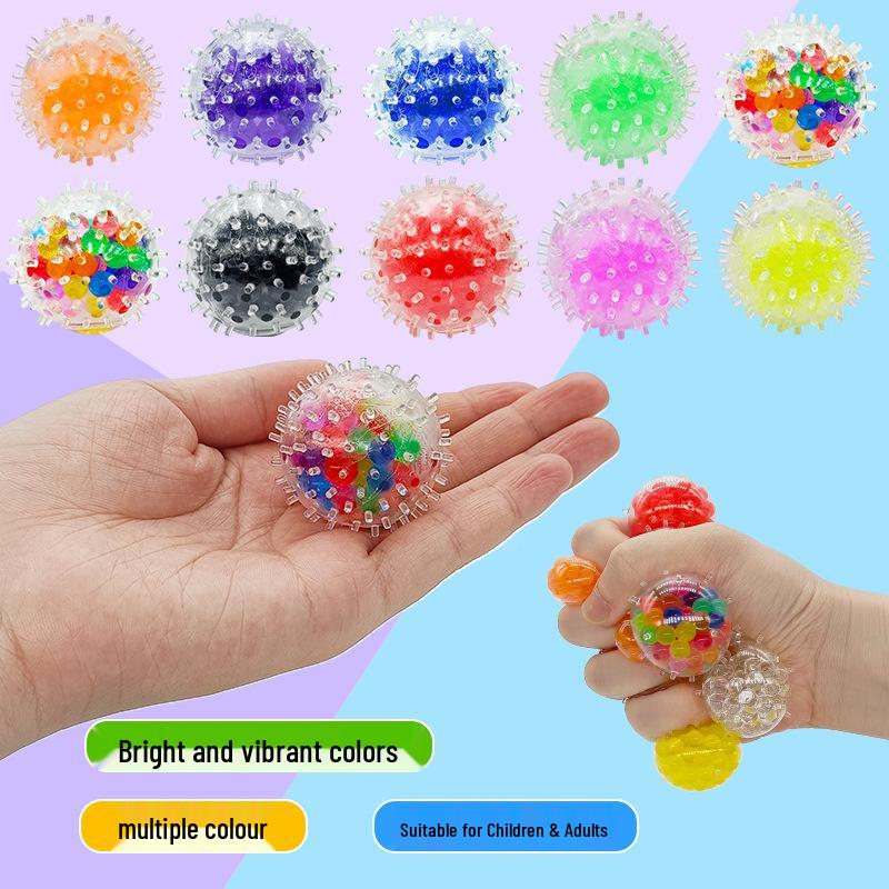 Stress Relief Water Bead Squeeze Toy - 3.5cm Soft Rubber Grape Ball