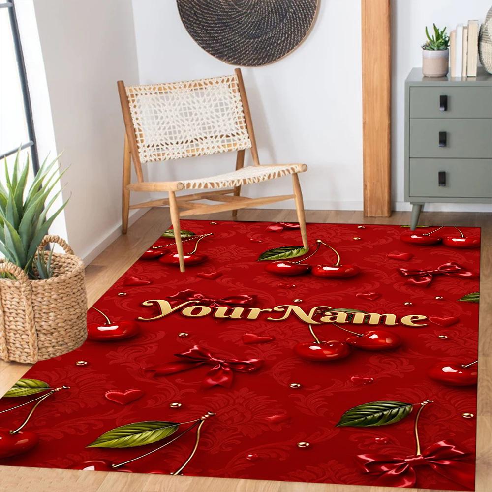 Rose Customized Name Carpet Suitable for Playrooms Outdoor Dining Room Hallway Antislip Carpet Decorate Offices Perfect Gift for Women/Men