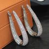 CAOSHI Gorgeous Sparkling Full Zirconia Hoop Earrings Lady Anniversary Party Accessories Luxury Jewelry for Wedding Ceremony