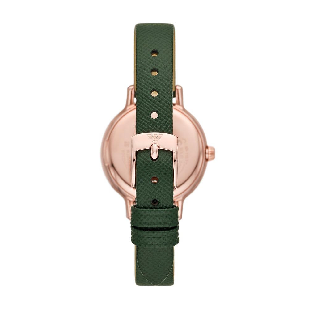 Montre Analogique Quartz Emporio Armani avec Bracelet en Cuir AR11577 Femme