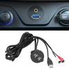 6ft Flush Mount Cable Kit USB3.0 Male to Female 2 RCA to 3.5mm Female for Motorcycles Cars Dashboard