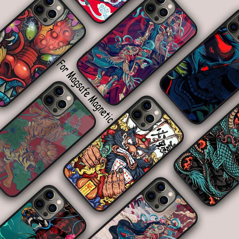 Dragon Tiger Ghost Magnetic Phone Case For APPLE iPhone 17 Air 16 14 13 12 Pro Max 15 Plus Wireless Charge With MagSafe Cover