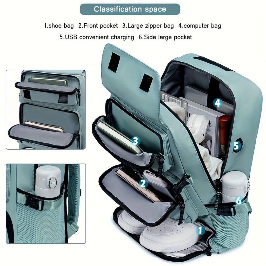 FRN 2025 Neuer wasserdichter 3-in-1 Outdoor-Reiserucksack 15.6.16 Zoll Multifunktions-Laptop-Rucksack