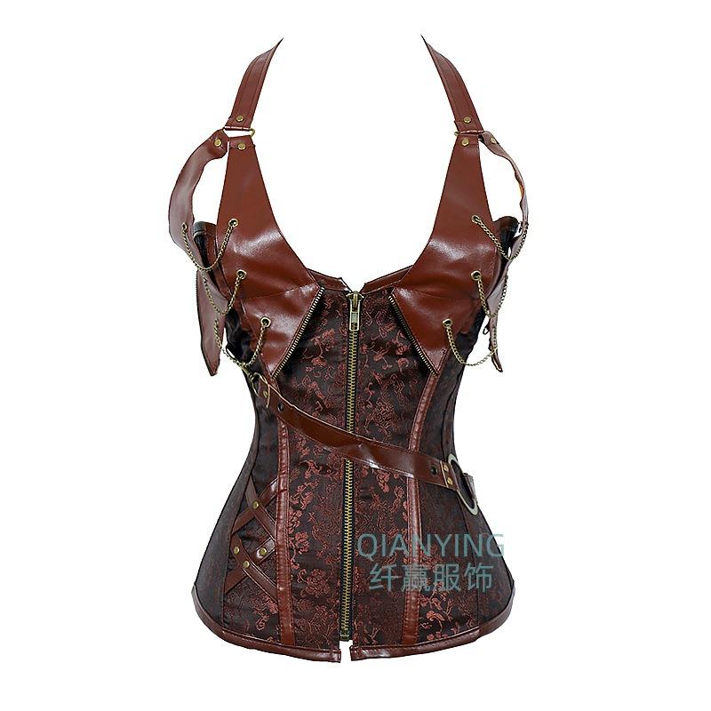 Halter Neck Steampunk Corset Push Up Tummy Control Waist Shaping Shapewear