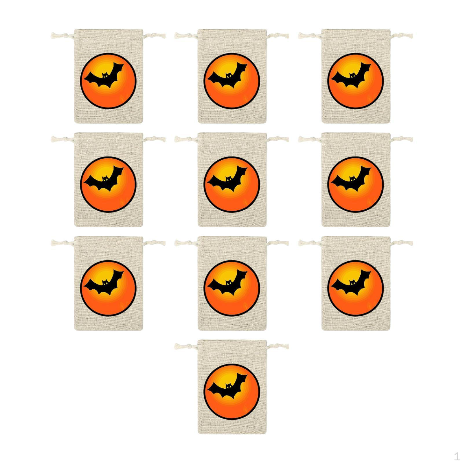 

10 шт. Мешочки для угощений на Хэллоуин со шнурком, подарочные, для вечеринок, для конфет, мешочки для сладостей